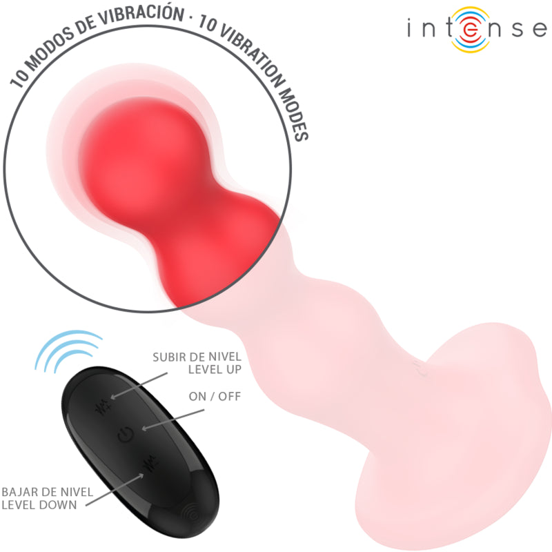 INTENSE CODY VIBRATOR WITH SUCTION CUP RED REMOTE CONTROL