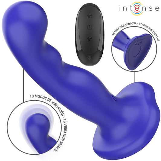 INTENSE SHORTY VIBRATOR WITH SUCTION CUP BLUE REMOTE CONTROL