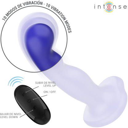 INTENSE SHORTY VIBRATOR WITH SUCTION CUP BLUE REMOTE CONTROL