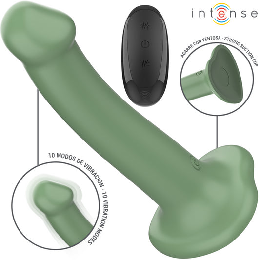 INTENSE BECCA VIBRATOR WITH SUCTION CUP 10 VIBRATIONS GREEN REMOTE CONTROL