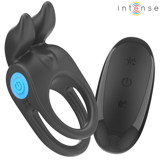 INTENSE SAM VIBRATOR DOUBLE PENIS RING 10 VIBRATIONS BLACK