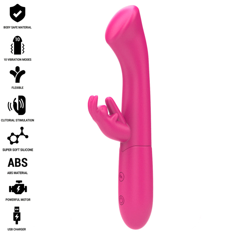 INTENSE JULIETA RABBIT VIBRATOR 186 CM 10 VIBRATIONS PINK