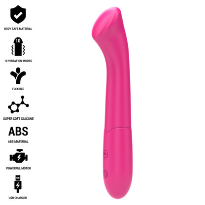 INTENSE PATY VIBRATOR 19 CM FLEXIBLE 10 VIBRATIONS MODEL 2 PINK