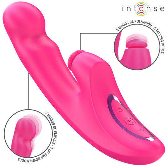 INTENSE EMI VIBRATOR 135 CM MULTIFUNCTION 3 IN 1 10 VIBRATIONS PINK