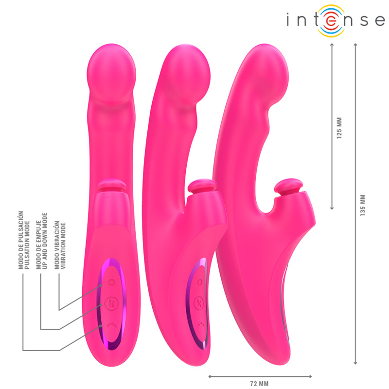 INTENSE EMI VIBRATOR 135 CM MULTIFUNCTION 3 IN 1 10 VIBRATIONS PINK