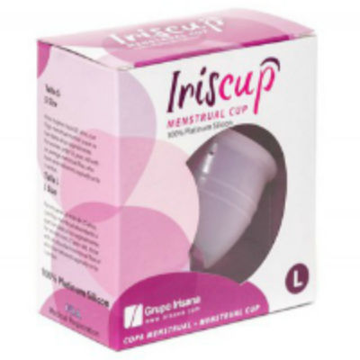 IRISCUP LARGE PINK MONTH CUP FREE STERILIZER BAG