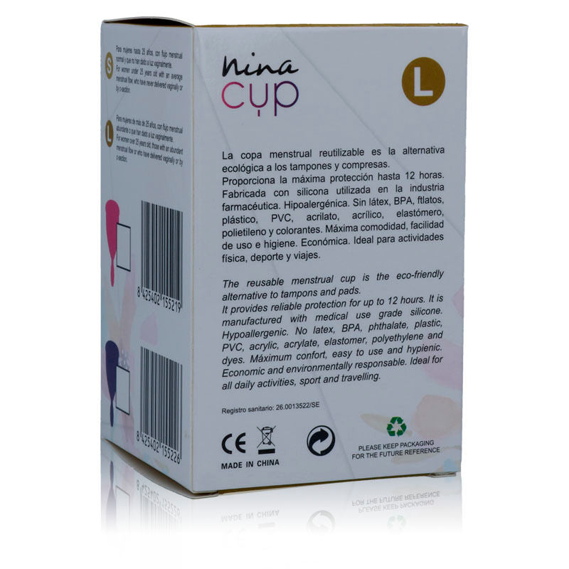 NINA KIKi MENSTRUAL CUP PINK SIZE L