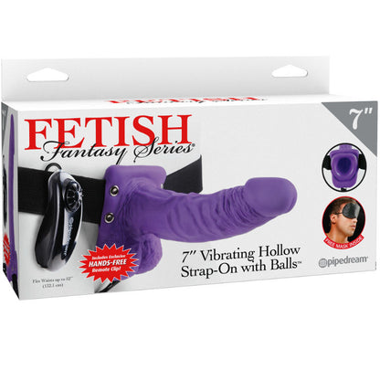 FETISH FANTASY SERIES SERIES 7 HOLLOW STRAP ON VIBRATING WITH BALLS 178CM PURPLE