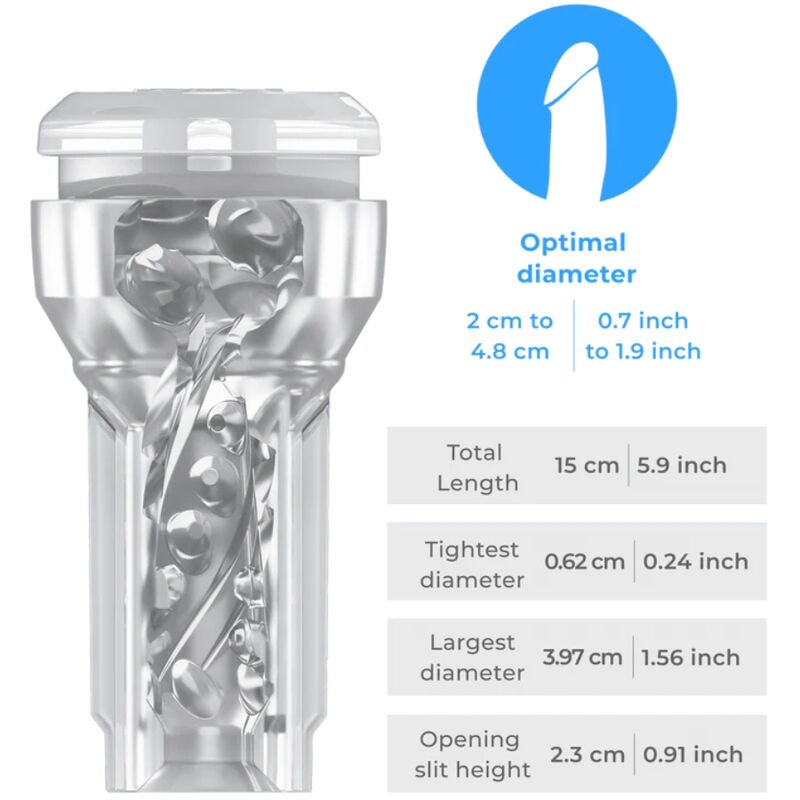 KIIROO FEEL POCKET STROKER CRYSTAL BY KIIROO TRANSPARENT