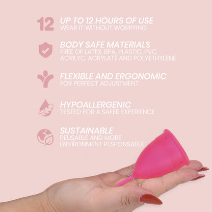 INTIMICHIC MENSTRUAL CUP MEDICAL GRADE SILICONE SIZE S