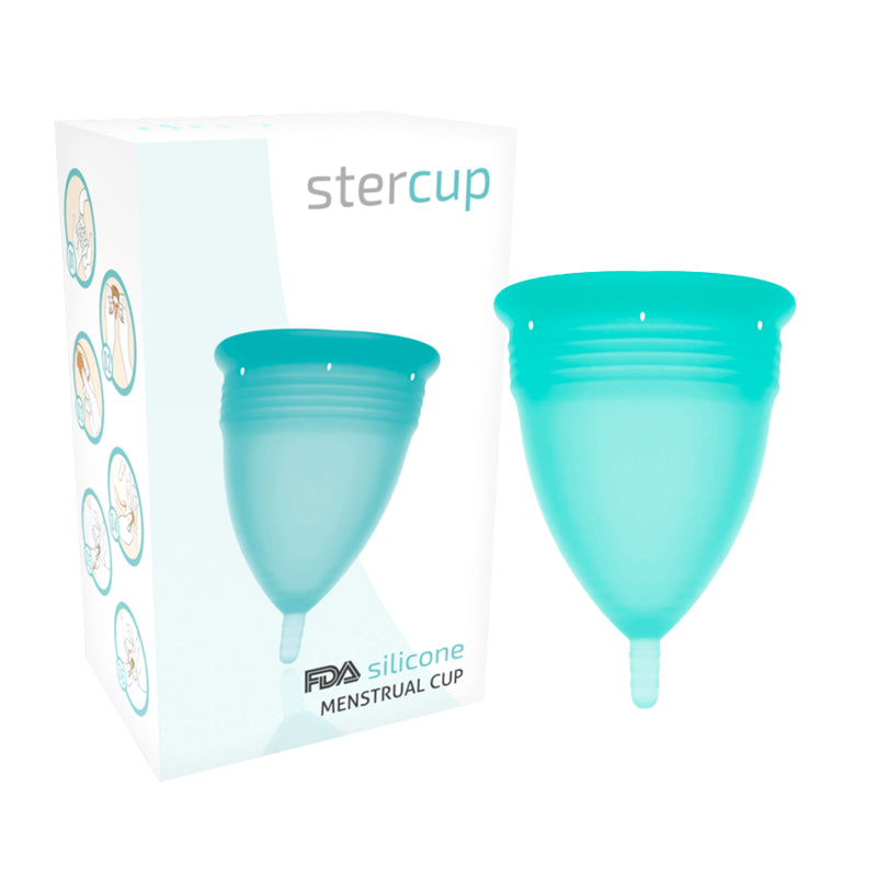 STERCUP FDA SILICONE MENSTRUAL CUP AQUAMARINE SIZE L