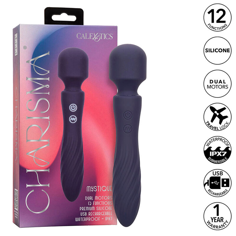 CALEXOTICS CHARISMA MYSTIQUE MASSAGER DUAL MOTORS 12 FUNCTIONS 205 CM X 45 CM PURPLE