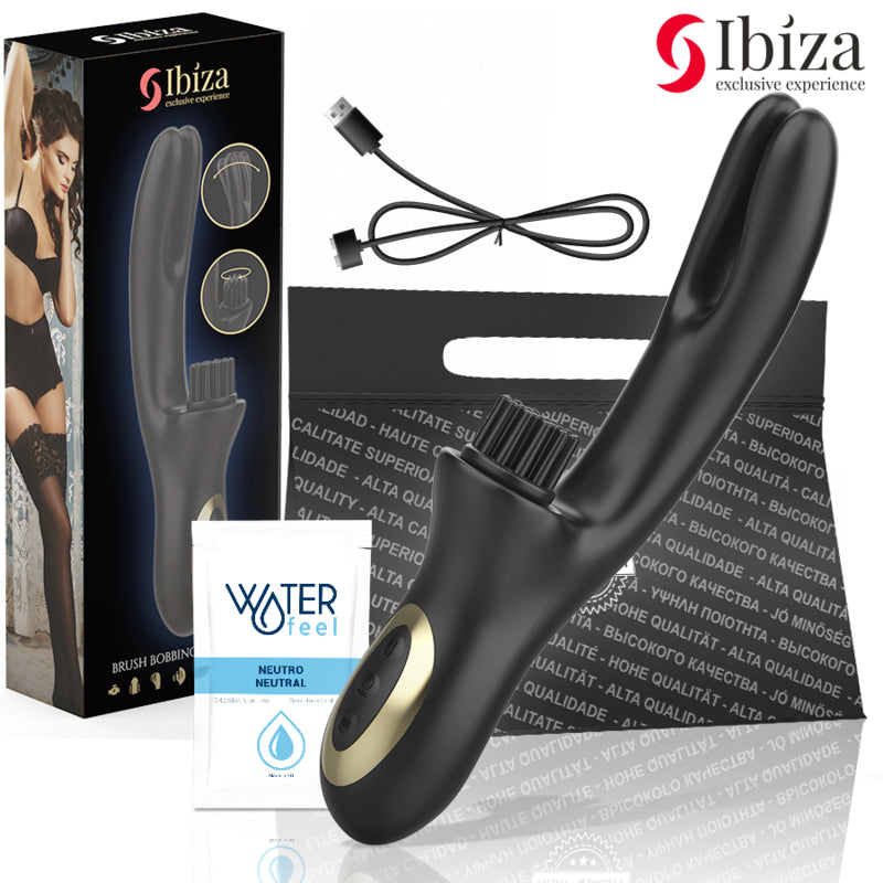 IBIZA DOUBLE VIBRATOR PINCHING BLACK