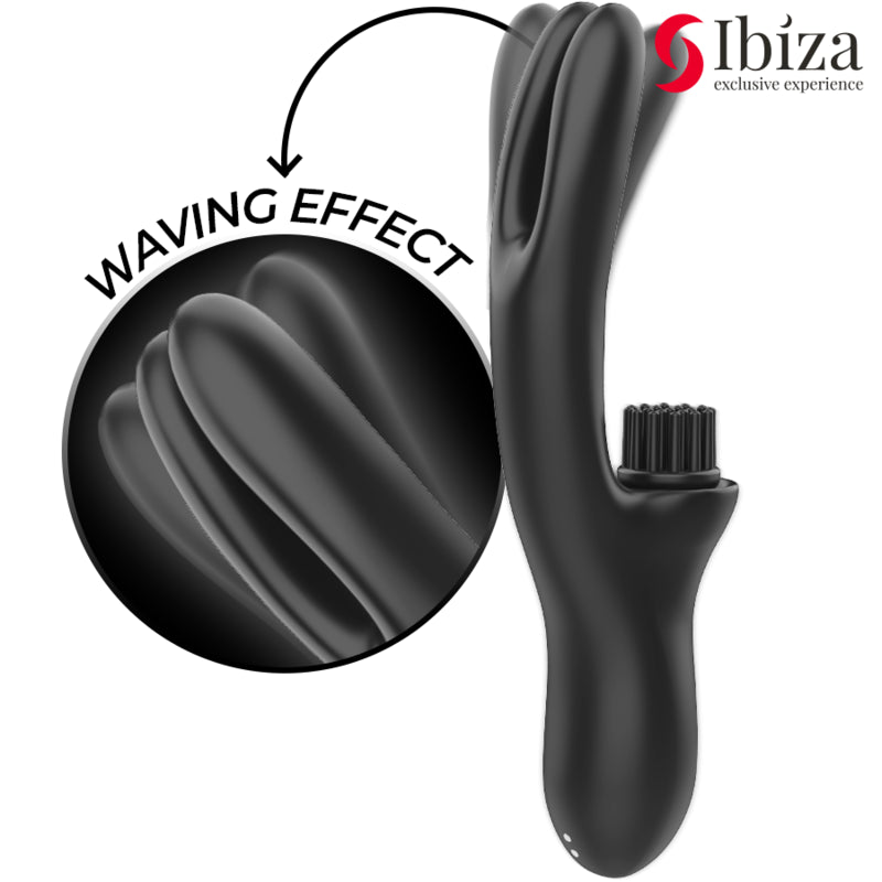 IBIZA DOUBLE VIBRATOR PINCHING BLACK