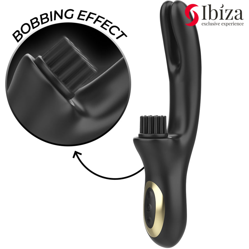 IBIZA DOUBLE VIBRATOR PINCHING BLACK