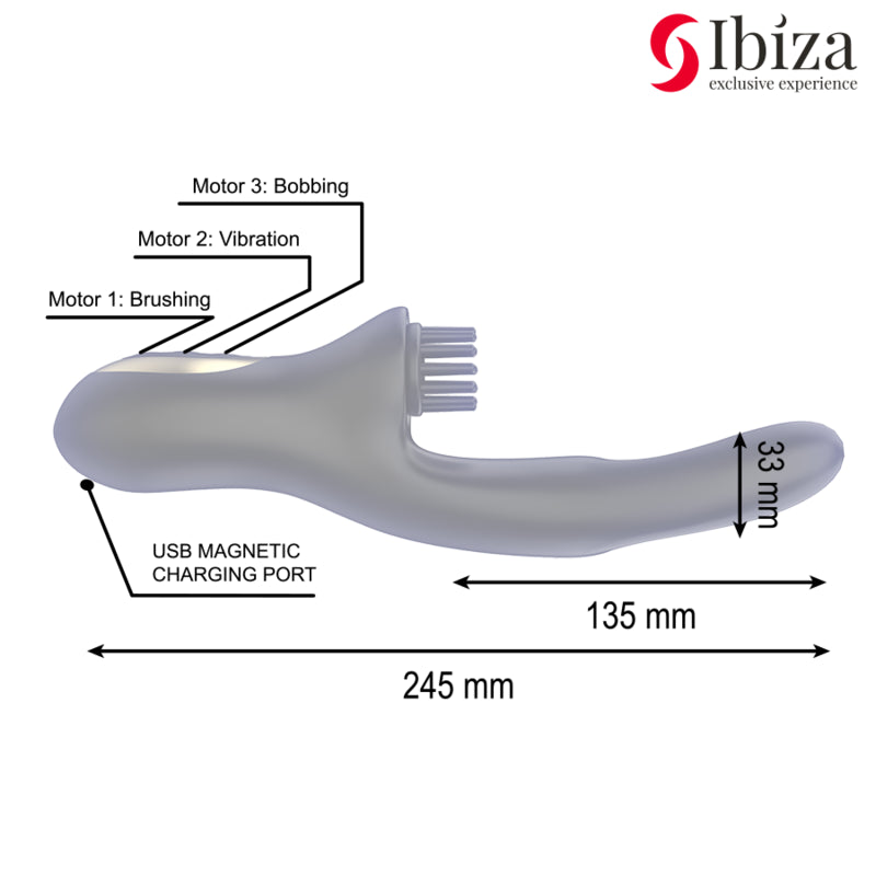 IBIZA DOUBLE VIBRATOR PINCHING BLACK