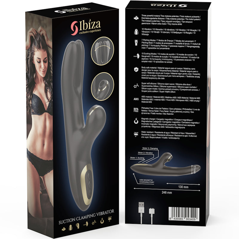 IBIZA DOUBLE VIBRATOR CLAMPING BLACK