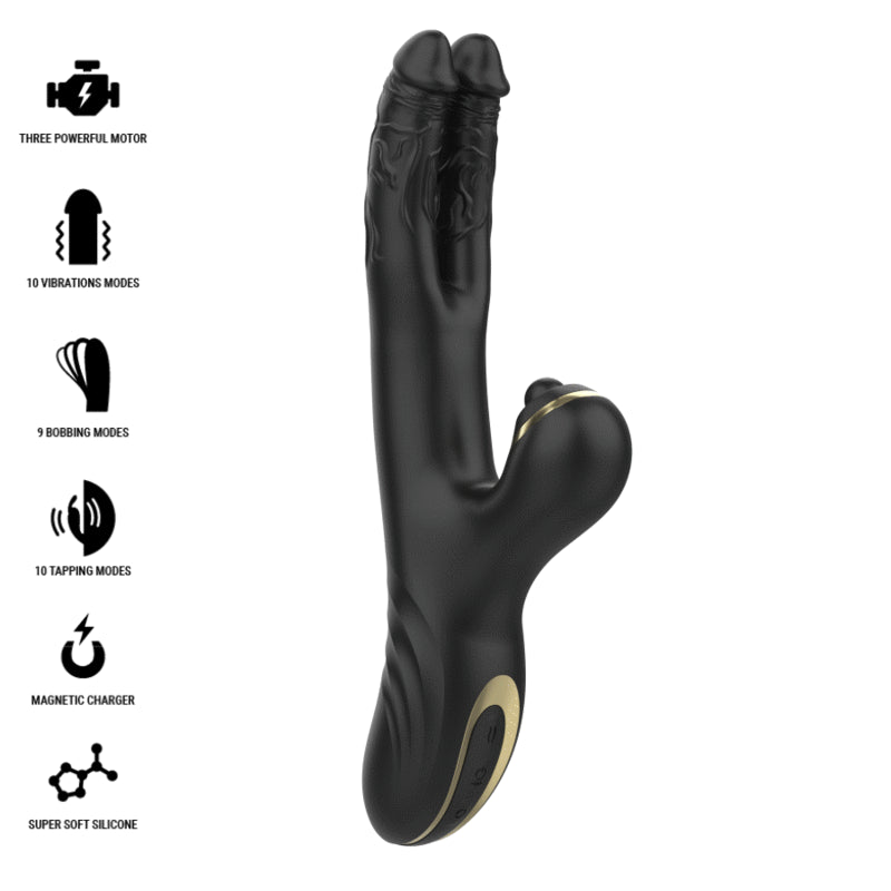 IBIZA TWO DRAGONS DOUBLE VIBRATOR BLACK