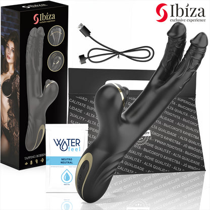 IBIZA TWO DRAGONS DOUBLE VIBRATOR BLACK