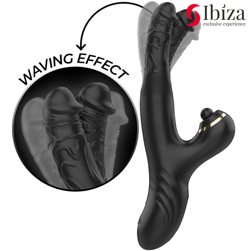 IBIZA TWO DRAGONS DOUBLE VIBRATOR BLACK