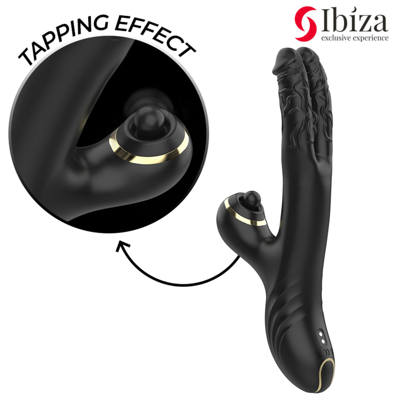 IBIZA TWO DRAGONS DOUBLE VIBRATOR BLACK