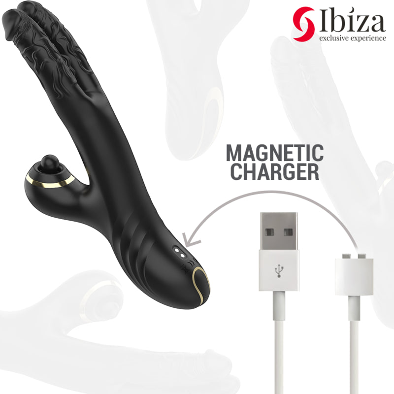 IBIZA TWO DRAGONS DOUBLE VIBRATOR BLACK