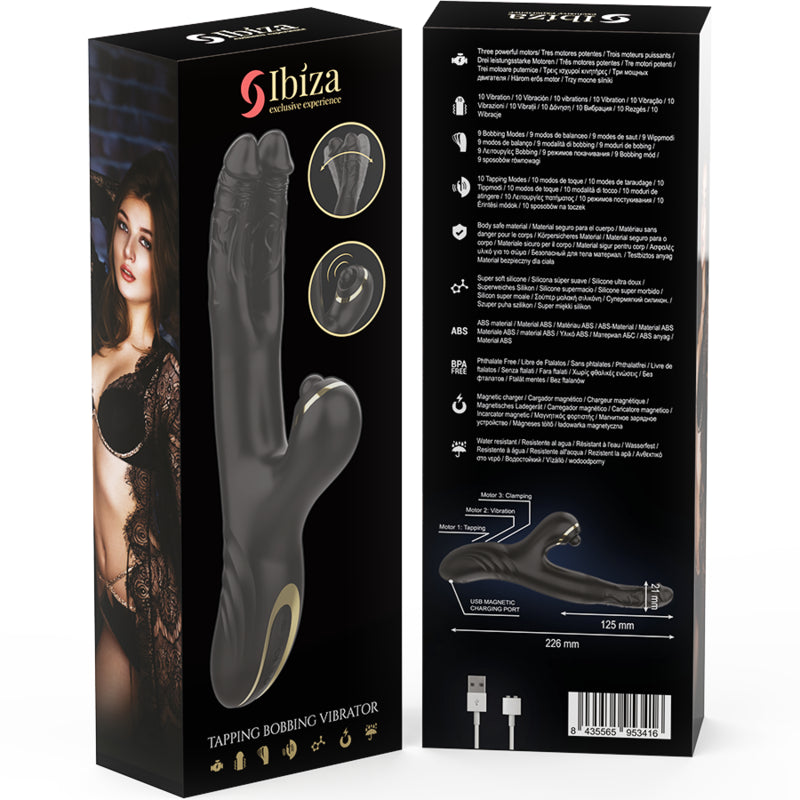 IBIZA TWO DRAGONS DOUBLE VIBRATOR BLACK