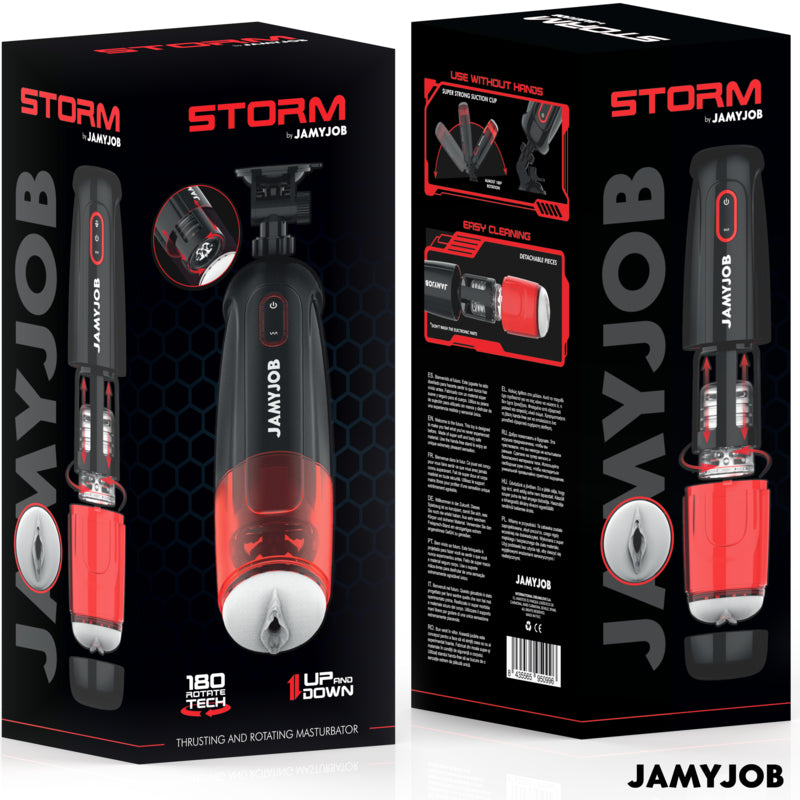 JAMYJOB STORM AUTOMATIC VAGINA MASTURBATOR 10 ROTATION AND THRUST MODES