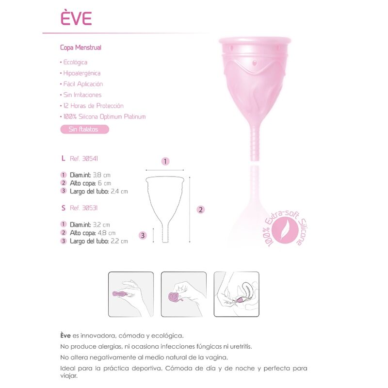 FEMINTIMATE EVE SILICONE MENSTRUAL CUP SIZE S