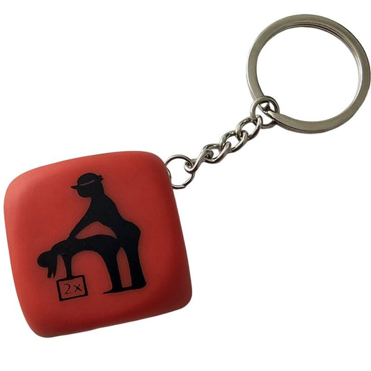 DIABLO PICANTE RED DICE KEYCHAIN WITH POSES