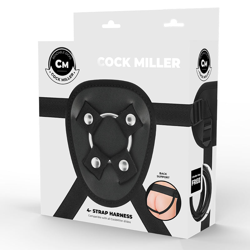 COCK MILLER HARNESS SILICONE DENSITY COCKSIL ARTICULABLE BLACK 13 CM