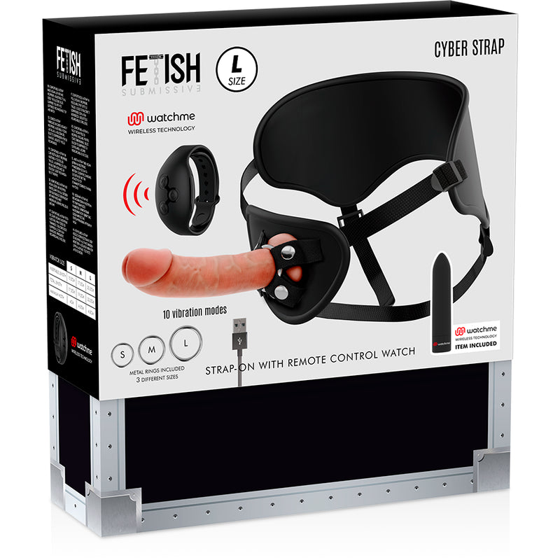 FETISH SUBMISSIVE CYBER STRAP HARNESS WITH DILDO AND BULLET REMOTE CONTROL WATCHME L TECHNOLOGY