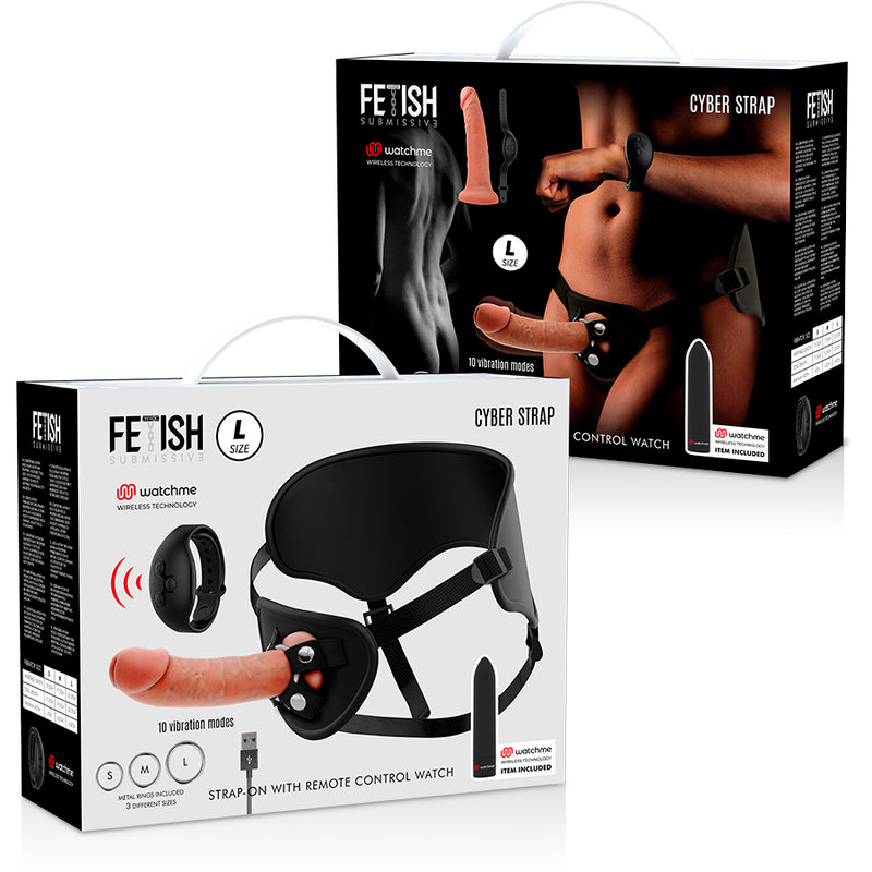 FETISH SUBMISSIVE CYBER STRAP HARNESS WITH DILDO AND BULLET REMOTE CONTROL WATCHME L TECHNOLOGY