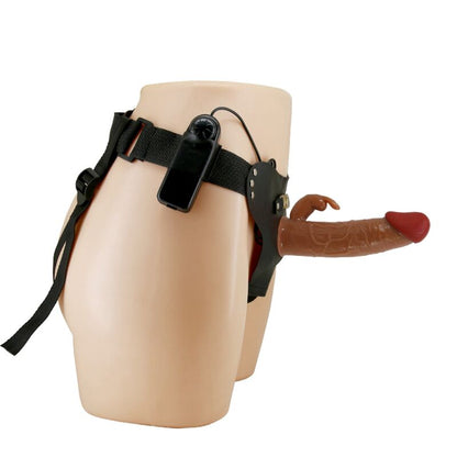 PRETTY LOVE MARION HARNESS UNIVERSAL BRIEFS WITH VIBRATION DILDO 19 CM BROWN