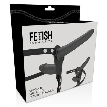 FETISH SUBMISSIVE HARNESS DOUBLE PENETRATION BLACK VIBRATOR