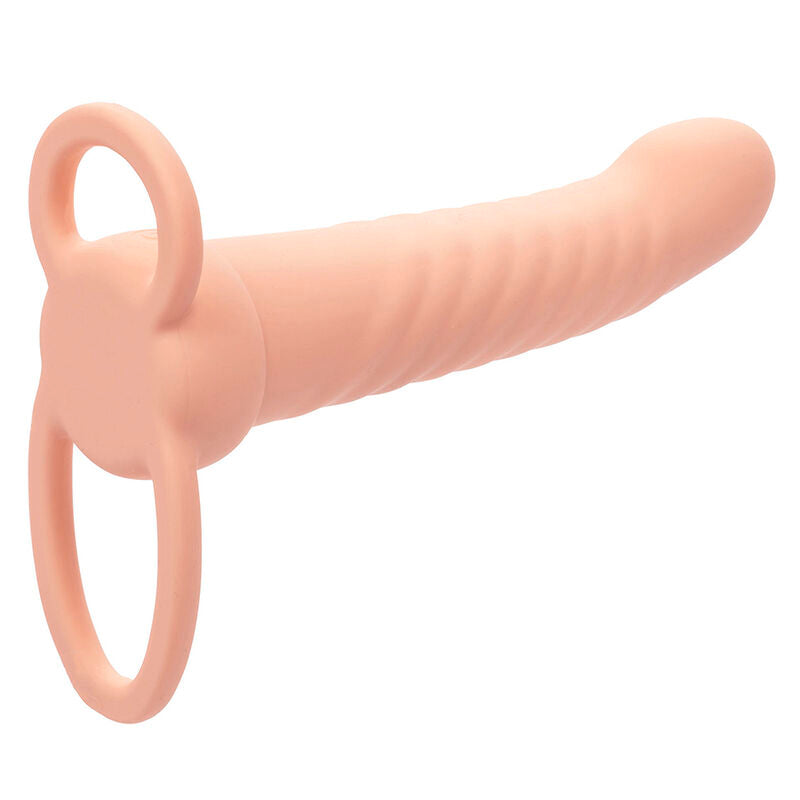 CALEXOTICS MAXX RIBBED DUAL PENETRATOR 10 VIBRATIONS FLESH