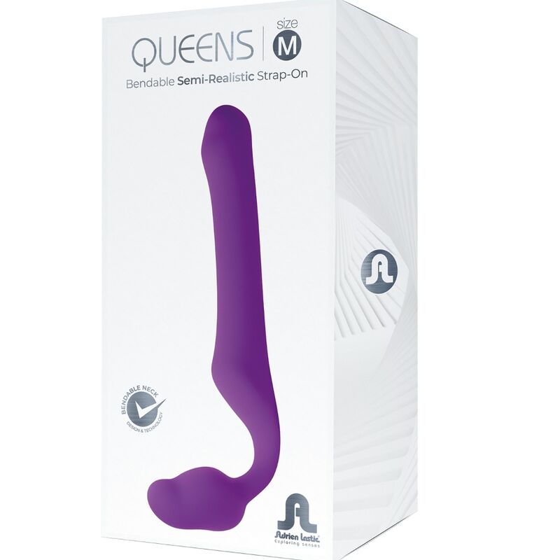 ADRIEN LASTIC QUEENS STRAP ON FLEXIBLE VIOLET SIZE M