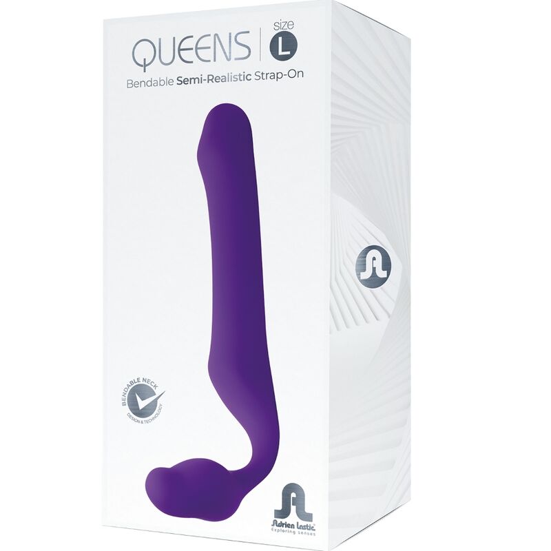 ADRIEN LASTIC QUEENS STRAP ON FLEXIBLE VIOLET SIZE L