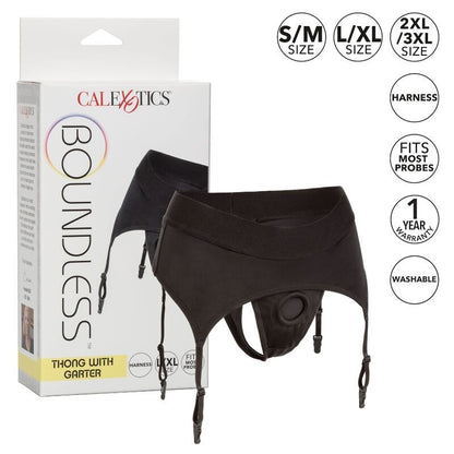 CALEXOTICS BOUNDLESS THONG WITH GARTER L XL