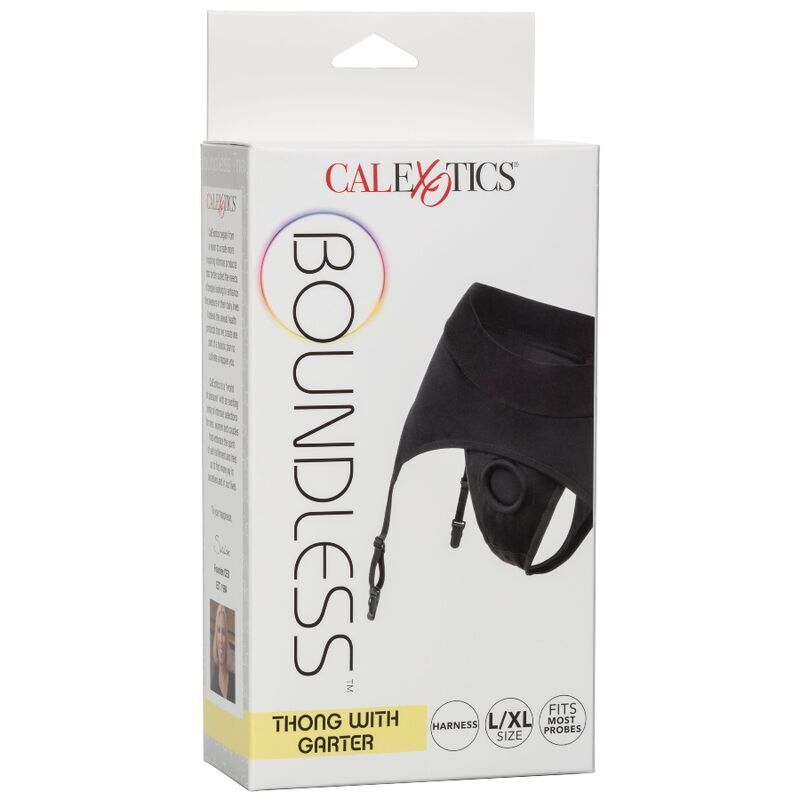 CALEXOTICS BOUNDLESS THONG WITH GARTER L XL